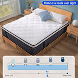 Queen Mattress, 12 Inch Queen Size Hybrid Mattress in a Box, Gel Memory Foam & Individually Pocket Innerspring Hybrid Bed, Medium Firm CertiPUR-US Certified & Fiberglass Free QUEEN ROSE