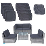 VIXLON Outdoor Patio Cushions Replacement Covers for Wicker Rattan Patio Furniture Conversation Set Outdoor Cushion Covers with Zipper Fit (Dark Grey (Only Cover), 10 piece sets) VIXLON