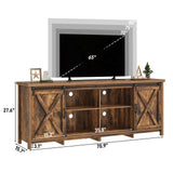 Farmhouse TV Stand for 80 Inch TV with Sliding Barn Door, Rustic Wood Entertainment Center Large Media Console Cabinet Long Television Stands,Console Table and Media Furniture for Living Room(Brown) chartustriable