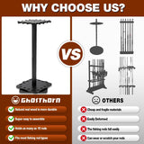 Ghosthorn Fishing Rod Holders for Garage 360 Degree Rotating Fishing Pole Rack, Floor Stand Holds up to 16 Rods Wood Fishing Gear Equipment Storage Organizer, Fishing Gifts for Men Women Ghosthorn