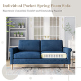 Vesgantti 65" Blue Loveseat, Comfy Mid-Century Modern 2-Seat Sofa, No-Tool Assembly Small Couch for Living Room & Bedroom Vesgantti