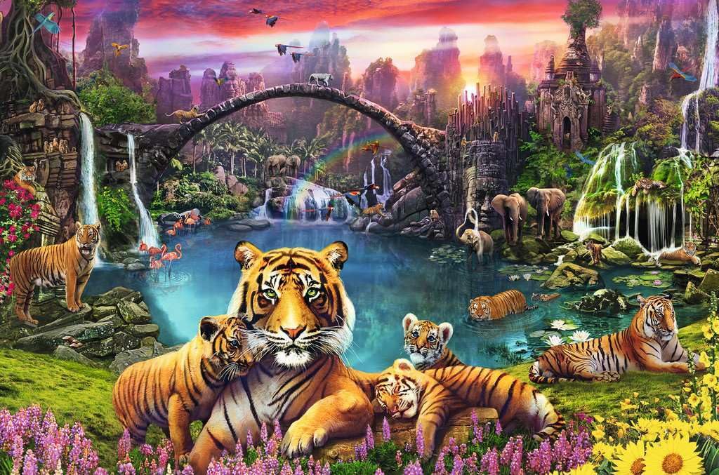 Ravensburger Tigers in Paradise Jigsaw Puzzle - 3000 Piece Masterpiece for Kids & Adults | Premium Quality, Durable Materials | Engaging Design | Ideal for Family Fun or Solo Relaxation | Item 16719