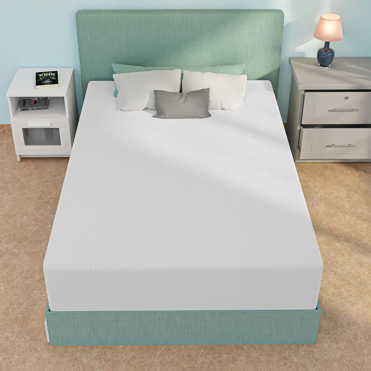 NChanmar 12 Inch Full Size Mattress, Gel Memory Foam Full Mattress, Pressure Relieving, Cooling Gel Foam, Full Mattress in a Box, Bed-in-a-Box, Full, 75" L x 54" W x 12" Th, White NChanmar