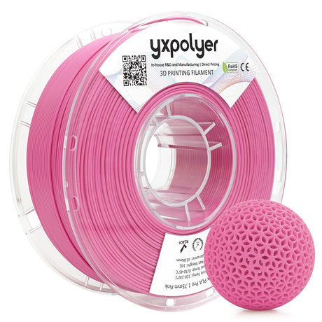 YXPOLYER Flexible PLA Food-Grade Soft PLA 3D Printer Filament 1.75mm 1KG for Printing Dog Chew Toys and Highly Elastic Bouncy Airless Basketball Pet Ball, Pink yxpolyer