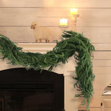 2 Pack Christmas Norfolk Pine Garlands 9FT, Real Touch Artificial Greenery Garland – Full Evergreen Pine Garland for Mantle, Fireplace, Table, Wall, Stairs & Outdoor Holiday Décor Geegoods