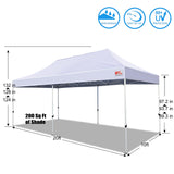 MASTERCANOPY Pop Up Canopy Tent Commercial Grade 10x20 Instant Shelter (White) MASTERCANOPY