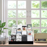 Queekay 6 Tier Wire Countertop Rack black Comic Book Holders Wide Wire Magazine Rack Tabletop Display Stand for Table Top Book Brochure Literature Comic Greeting Card Shelf Holder Stand Queekay