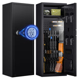 KAER 12-16 Biometric Gun Safe - Large Gun Safe for Rifles and Pistols Quick Access Fingerprint Rifle Safe Home Gun Cabinet for Shotguns with Digital Keypad, Removable Shelf, Gun Racks (Unassembled) KAER