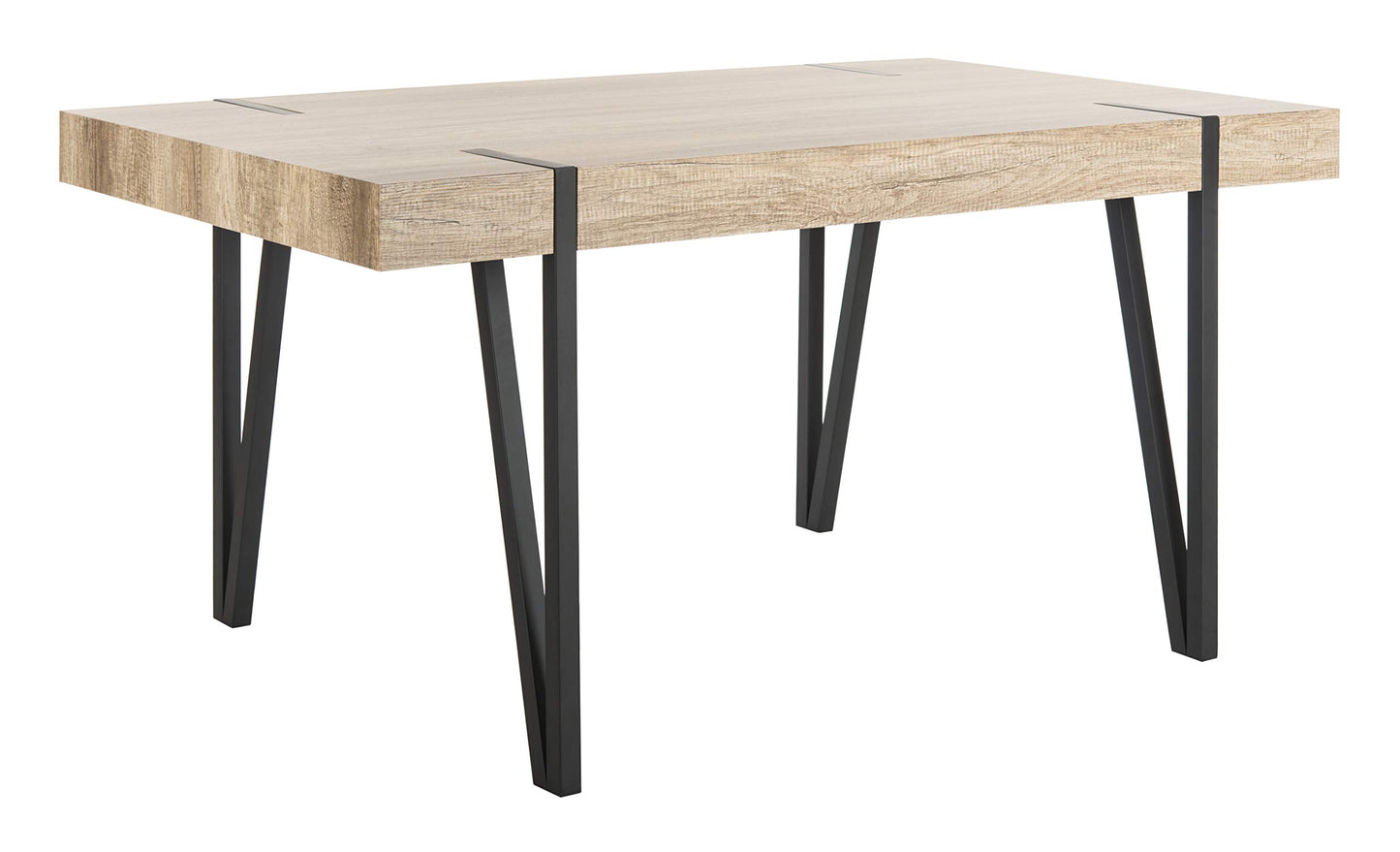 Safavieh Home Alyssa Rustic Industrial Brown and Black Dining Table - WoodArtSupply