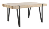 Safavieh Home Alyssa Rustic Industrial Brown and Black Dining Table Safavieh