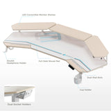 EUREKA ERGONOMIC Standing Desk,63" Electric Adjustable Height Computer Desk,Wing Shaped Music Studio Desk, LED Monitor Stands, Dual Motor&Slot, Maple EUREKA ERGONOMIC