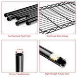 IZEUK 4-Tier Black Metal Storage Shelves, Heavy Duty Adjustable Wire Shelving Rack for Garage, Kitchen, Bathroom, Closet Organizer, 1000 lbs Capacity, 15.7" D x 33.5" W x 59.5" H IZEUK