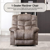 CANMOV Manual Reclining Sofa Set, 3 Pieces Recliner Sofa Set, Manual Recliner Chair, Reclining Loveseat and 3-Seat Sofa for Living Room, 3 Pieces Furniture Set, Light Brown (1+2+3) CANMOV
