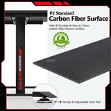 SEVEN WARRIOR Gaming Desk 60 INCH, T- Shaped Carbon Fiber Surface Computer Desk with Full Desk Mouse Pad, Ergonomic E-Sport Style Gamer Desk with Double Headphone Hook, USB Gaming Rack, Cup Holder SEVEN WARRIOR