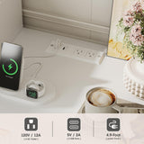 Maupvit Vanity Desk with Mirror and Lights, Makeup Vanity with 8 Drawers & Shelves, Corner Vanity, L Shape Change & Storage, Dressing Table for Bedroom (White) Maupvit