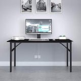 Need Home Office Desk - 60 Inches Large Computer Desk Sturdy Black Table Foldable Desk Gaming Computer Table No Assembly Required AC5CB 60 inch Need