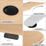 FinerCrafts Electric Standing Desk 71 x 32 Inches Dual-Motor Height Adjustable Desk Electric Sit Stand Desk Home Office Desks Whole Piece Desk Board (Natural Maple Desktop/White Frame) FinerCrafts