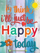 Diamond Art Painting I Think I'll Just Be Happy Today Inspirational Quote Kit for Adults Diamond Art Painting by Number Kits Gem Art Wall Home Decor(Canvas 11.8 x15.8inch) WoodArtSupply