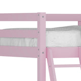 Hillsdale Caspian Wood Twin Loft Bed, Pink Hillsdale