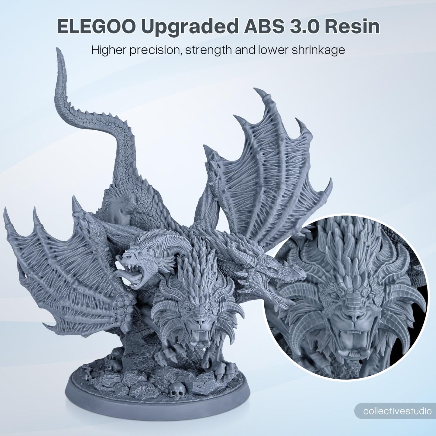 ELEGOO ABS-Like Resin 3.0, Photopolymer Resin UV Curing 405nm, Upgraded ABS 3D Printing Resin, Higher Precision, Lower Shrinkage 3D Resin for LCD/MSLA/DLP 3D Printer, Grey 2000G