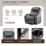 JUMMICO Power Lift Recliner Chair with Massage for Elderly PU Leather Modern Reclining Sofa Chair with Cup Holders, Remote Control, Adjustable Furniture (Gray) JUMMICO