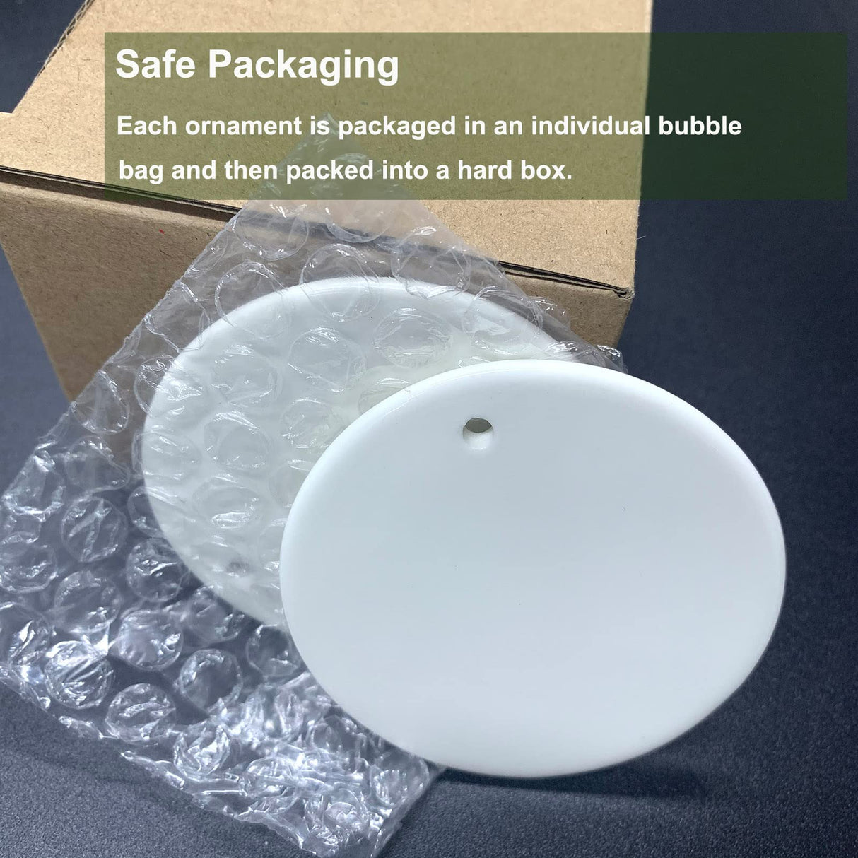 10Pcs Sublimation Ornaments Blanks Round White Blank Ceramic Ornament for Sublimation Personalized 2024 Christmas Ornament Bulk Circle Porcelain Blank Ornaments for Heat Transfer Print DIY Craft Gift Umzing