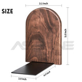 4Pairs Book Ends Hold Heavy Books Wood Bookends for Heavy Books Heavy Duty Walnut Book Ends for Men Wood Bookends for Office Desk Non-Skid ASZUNE