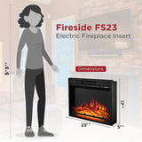 TURBRO Fireside FS23 Realistic Flames Electric Fireplace, Remote Control, 3 Adjustable Brightness Flames TURBRO