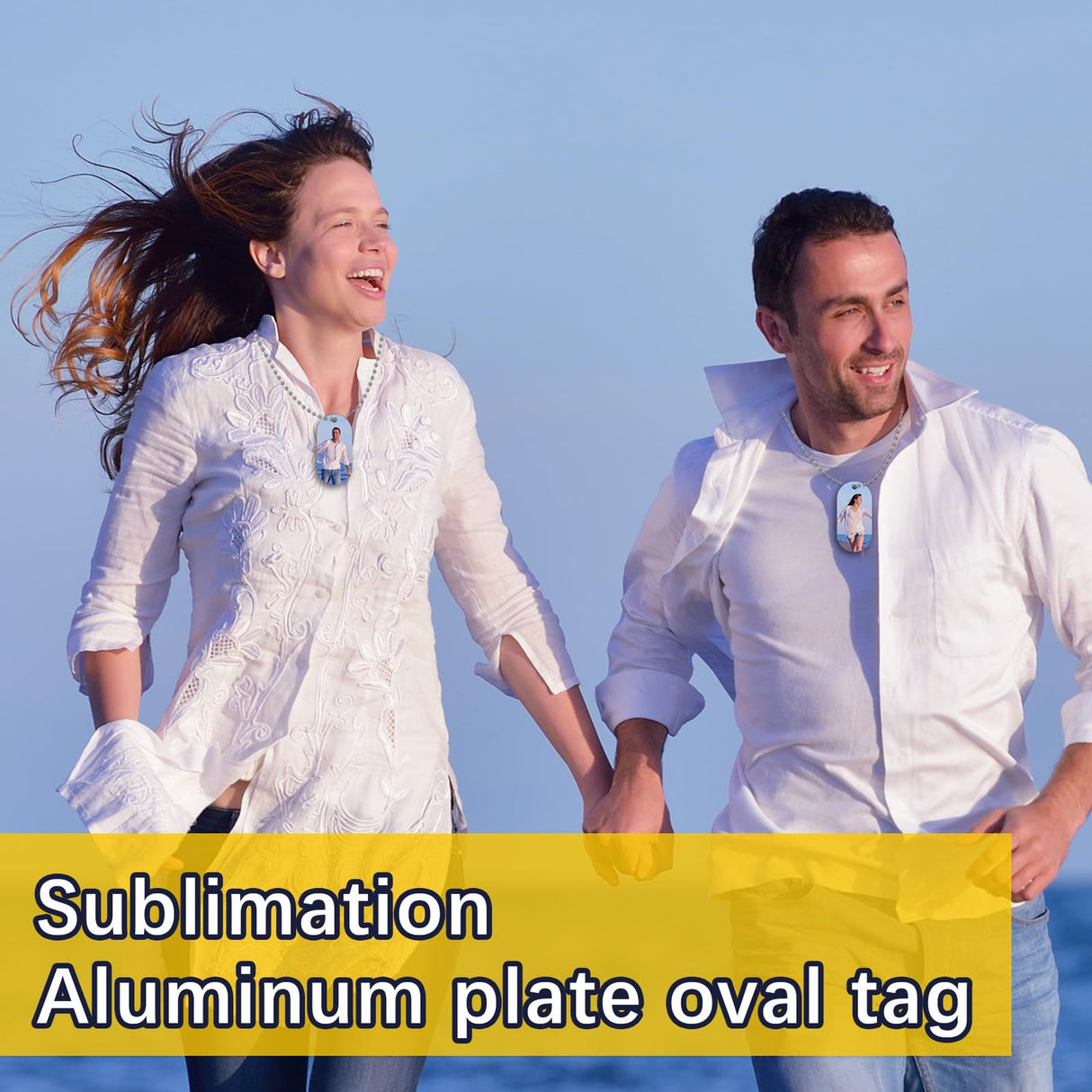 18 pcs Sublimation Dog Tags Blanks,Sublimation Necklace Blank Metal Sublimation Tag Pendants Double Sided Blank Sublimation Tags,Dog tag Chain Dog tag Sublimation Blank Metal LIZOIDZSM