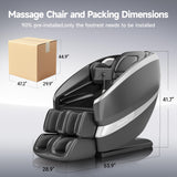 Real Relax Dual Core S Track Massage Chair,Full Body Recliner with Zero Gravity,Rocking Function,Back and Calf Heating,12 Auto Modes,Bluetooth,Foot Roller,Home or Office Use,Gray and Black Real Relax