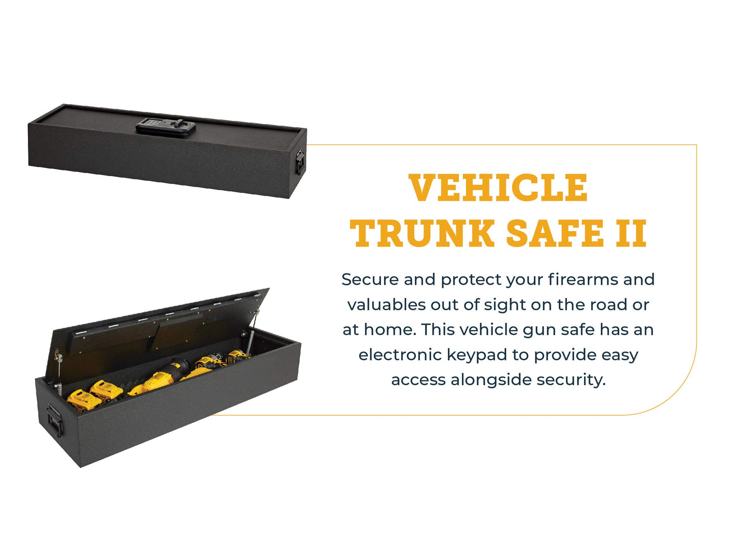 SnapSafe Trunk Safe II – Vehicle Gun Safes for Rifles and Shotguns – Security in Your Car or Truck, Protect Your Firearms, Ammo and Valuables – Black, Measures 7 x 42 x 13 Inches