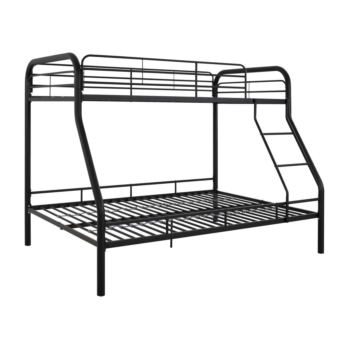 Hollywood Bunk Beds Twin Over Full Size, Heavy Duty Metal Bunk Bed with Safety Guardrails, Angled Ladder, Underbed Storage, 800LBs capacity - for Kids and Teens, Twin over Full Bunk Bed, Black Naomi Home