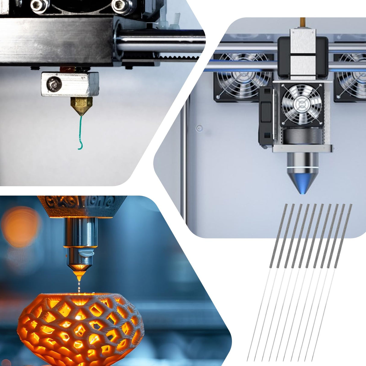 50Pcs 3D Printer Nozzle Cleaning,0.4mm Stainless Steel Needle Cleaner with Storage Bottle,3D Printer Accessories for Cleaning 3D Printer Nozzles Tucnoeu