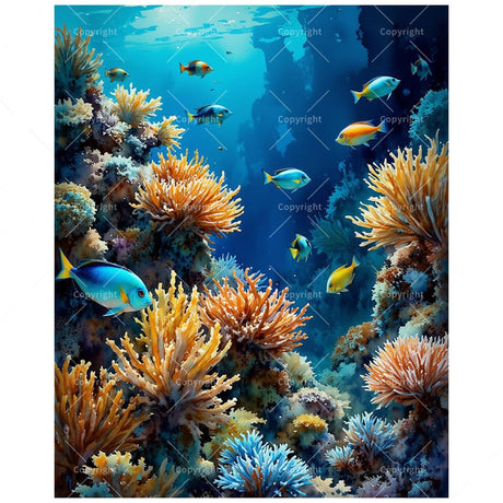 Ocean Life Paint by Numbers Kit for Adults - DIY Colorful Fish and Coral Reef Underwater Painting on Canvas 16x20 Inches, Acrylic Paint Set,Suitable for Beginners,Art for Decoration or Gifts TAOPAOLAB