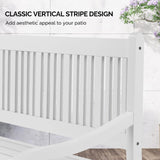VINGLI 50" Outdoor Bench Patio Bench, Wood Front Porch Garden Bench for Yard Patio Park Outside, All Weather 800lb Capacity(White) VINGLI