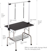 Pet Grooming Table for Large Dogs Adjustable Professional - Portable Trimming Drying Table w/Arm/Noose/Mesh Tray, Maximum Capacity Up to 330LB Haige Pet Your Pet Nanny