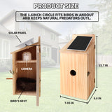 Q-DIRT PRO Smart Bird House Camera Solar Powered, 1080p HD Wireless Birdhouses for Outdoors, Auto Capture Bird Videos & Motion Detectio and App Notify, Bird House Box Present for Wild Birds Q-DIRT PRO