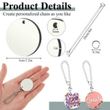 Landical 12 Sets Sublimation Charm Accessories for Cup Name ID Charm for Tumbler Cup MDF Single Side Sublimation Blanks Bulk with Chains Jump Rings for DIY Crafts Gift for Friend (Round) Landical