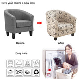 NILUOH Club Chair Covers 2-Piece Stretch Tub Chair Cover Printed Round Barrel Chair Slipcovers Non Slip Armchair Covers Couch Covers with Elastic Bottom for Bar Counter Living Room,Color 23 NILUOH