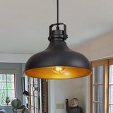 ALAISLYC Black Farmhouse Pendant Lights Matte Pendant Lighting for Kitchen Island Industrial Adjustable Height Vintage Dome Hanging Light Fixtures for Barn, Dining Room 3 Packs ALAISLYC
