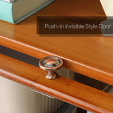 MoNiBloom Bamboo Bookcase with Acrylic Doors 5 Tier Free Standing Book Shelf Storage Organizer for Living Room Office Bedroom, Brown MoNiBloom