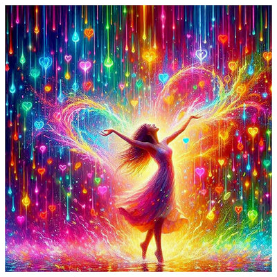 PFFNGPEN Diamond Painting Kits for Adults, 5D DIY Colorful Diamond Art Kits for Beginners, Full Drill Round Diamond Art for Home Wall Decor, Dance Women, 12x12 inch