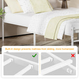 VECELO 14 inch Queen Bed Frame White Beds Metal Platform Mattress Foundation with headboard Footboard Steel Slat Support/No Box Spring Needed/Easy Assembly VECELO