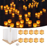 FuHigh 10Pack 6”Paper Floating Candle Lantern,Wooden Water Lanterns with Candles,Outdoor Patio Decor for Pool Parties,Wedding,Memorials,Garden (10Lanterns with Candles) FuHigh