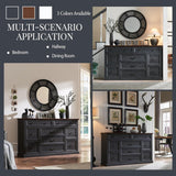 IFGET Farmhouse 9 Drawers Dresser for Bedroom, 60" Wide Wood Rustic Chest of Drawers, Large Storage Dressers Organizer for Bedroom, Living Room, Hallway, Dining Room, Dark Grey IFGET
