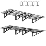 FAHKNS 2 x 6 ft Garage Wall Shelving, 2-Pack Garage Shelving Wall Mounted, 1200LBS Capacity Heavy Duty Metal Wire Shelves, Floating Long Shelf for Carport Shed Kitchen, Black FAHKNS