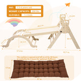 NEOCOZY Pikler Triangle Set with Cushion, Arch and Slide, Toddler Climbing Toys Indoor Playground, Montessori Climbing Set, Indoor Jungle Gym, Wooden Pickler-3 Piece Climbing Gym for Kids 2-6yr NEOCOZY