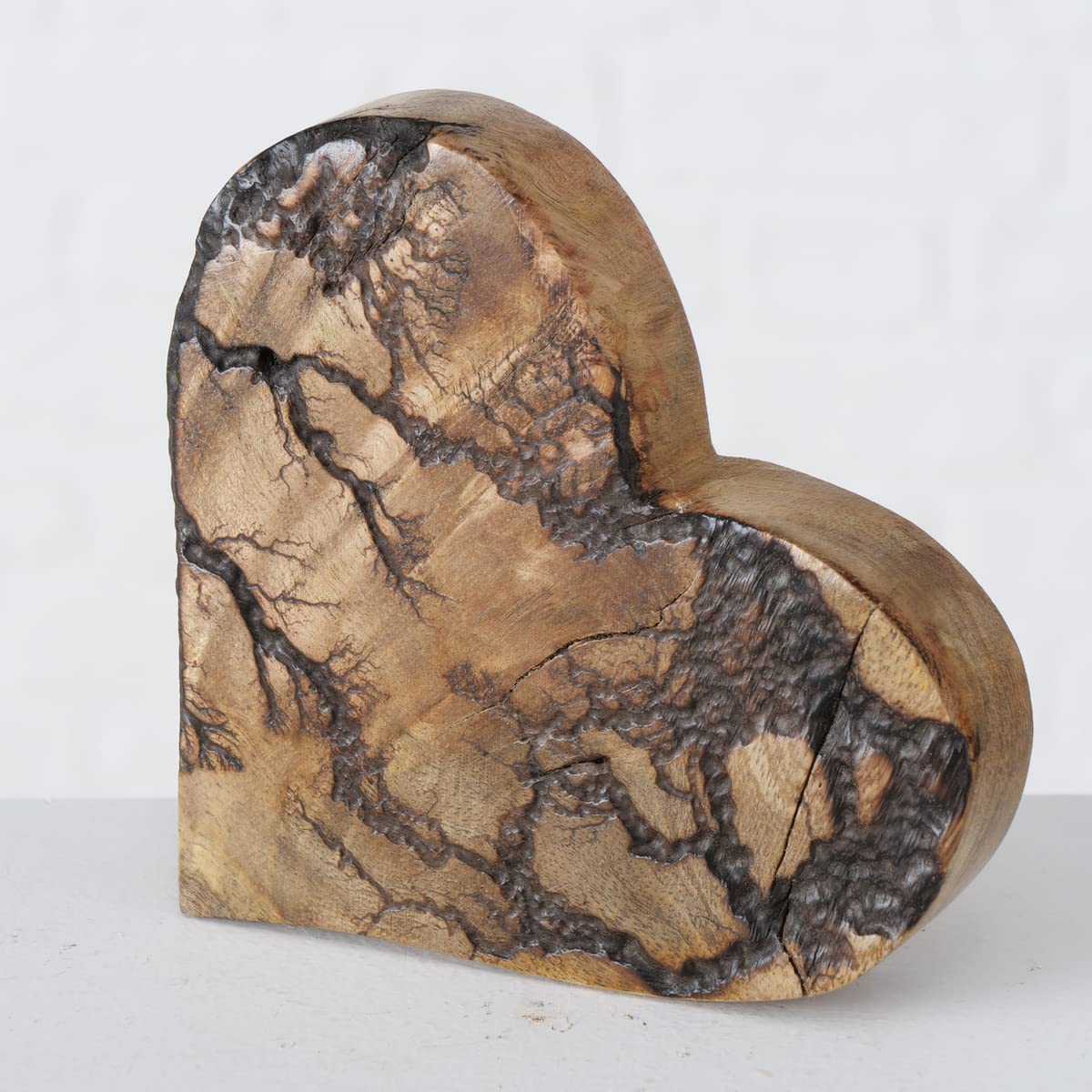 WHW Whole House Worlds Tree of Life Embellished Hearts, Set 2,Carved Mango Wood, Rustic Incised Branch Pattern, 6.25 and 4.75 Inches WHW Whole House Worlds