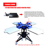 Tianiuseen Screen Printing Kit 3 Color 4 Station Silk Printing Press Equipment with T-Shirt Screen Printer UV Exposure Unit and Flash Dryer for Screen Printing Tianiuseen