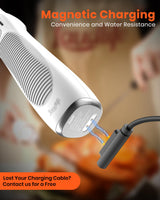 LAUDLIFE Electric Knife, Cordless Cutting Knife, Ergonomic Design with Comfortable Contoured Grip Rechargeable Easy-Slice Electric Carving Blade for Meat Slicing, Bread, Fillet, Turkey, White LAUDLIFE